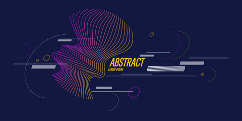 Poster - Abstract composition with dynamic and geometric shapes. Modern template for advertising, vector background for design.