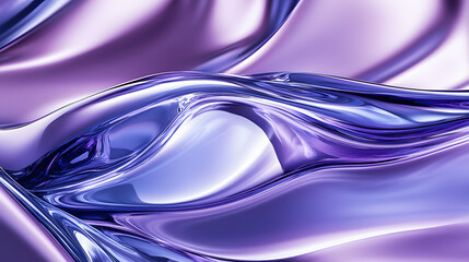 Poster - Colorful purple and blue liquid swirling together in an abstract artistic design