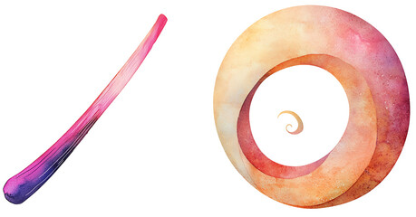 Poster - Watercolor abstract swirls and lines artistic studio digital art creative space close-up translate background technique