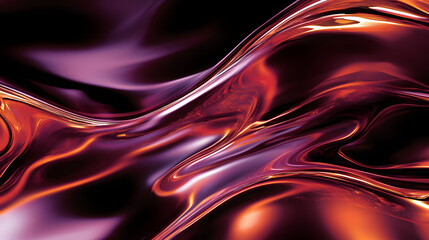 Poster - Close up of vibrant purple and orange liquid with tulip flowers creating an abstract artistic composition