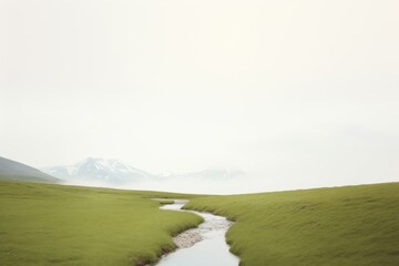 Canvas Print - Meadows and Streams of the Swiss Alps landscape outdoors nature.