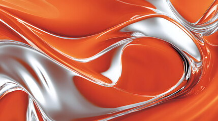 Poster - Close up of a vibrant liquid swirl with a tulip flower in a visually striking composition
