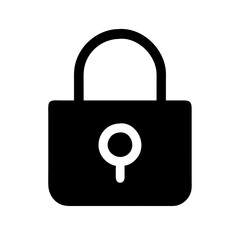 Poster - Padlock icon design with keyhole, black and white, representing security and privacy