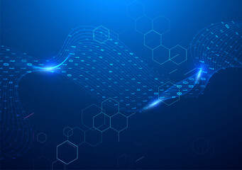 Poster - Abstract big data code representation. Modern high-tech data background. Graphic concept for your design