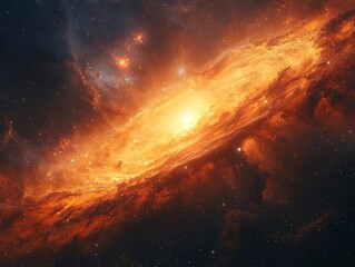 Wall Mural - Dynamic Fiery Cosmic Nebula Bursting with Vibrant Colors in Supernova Explosion