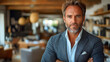 © Vadymation - Confident businessman in a modern office exudes leadership and focus ideal for corporate visuals, business presentations, and professional marketing materials.