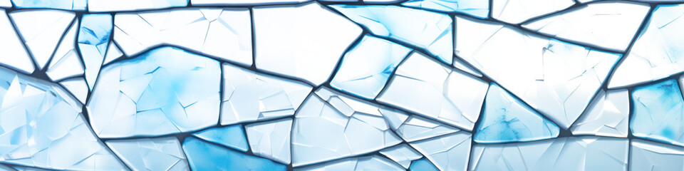 Poster - blue fractal glass texture isolated on white or transparent png