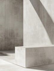 Fototapete - Concrete texture background showcasing minimalist design and natural shadows in a serene architectural space. Generative AI