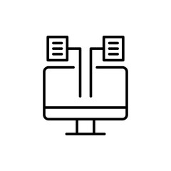 Poster - Data collection outline icons, minimalist vector illustration ,simple transparent graphic element .Isolated on white background