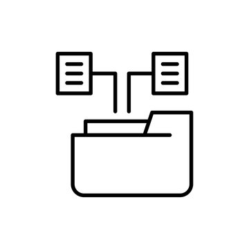 Data collection outline icons, minimalist vector illustration ,simple transparent graphic element .Isolated on white background
