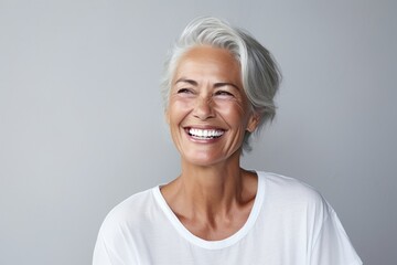 Wall Mural - Laughing portrait smiling adult.