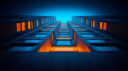 Poster - abstract minimalistic modern architectural structure with clean geometric lines. Generative AI . Generative AI
