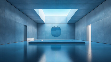 Poster - abstract minimalistic modern architectural structure with clean geometric lines. Generative AI . Generative AI
