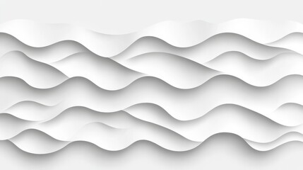 Poster - White Wave Texture Pattern Background. Elegant Minimalist Design With Monochromatic Colors.