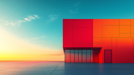 Poster - abstract minimalistic modern architectural structure with clean geometric lines. Generative AI . Generative AI