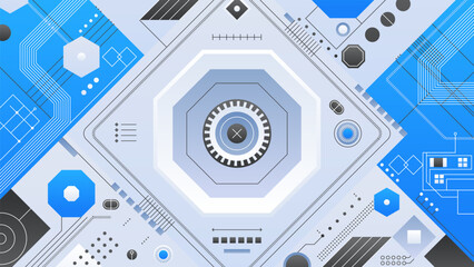Poster - advanced tech background. abstract digital background with geometric shapes and circuit patterns. pe