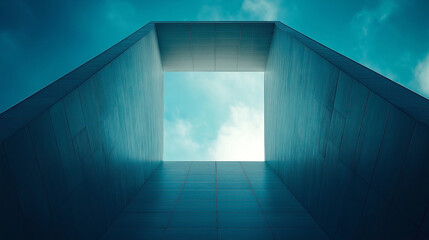 Poster - abstract minimalistic modern architectural structure with clean geometric lines. Generative AI . Generative AI