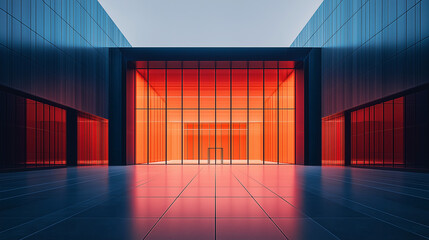 Poster - abstract minimalistic modern architectural structure with clean geometric lines. Generative AI . Generative AI