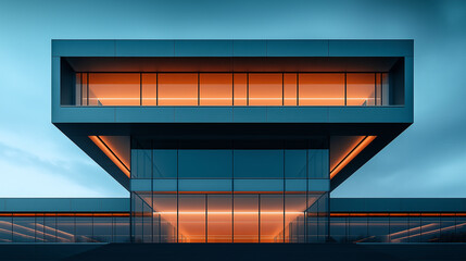 Poster - abstract minimalistic modern architectural structure with clean geometric lines. Generative AI . Generative AI