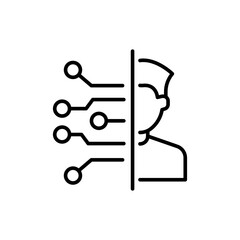 Poster - Deepfake outline icons, minimalist vector illustration ,simple transparent graphic element .Isolated on white background