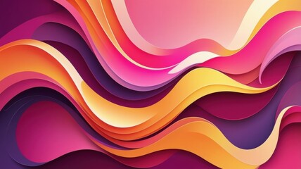 Aufkleber - Abstract Layers of Color, Intertwined Waves with Harmonious Shades