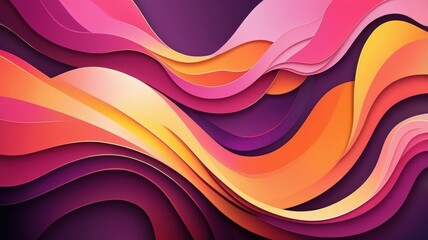Aufkleber - Vibrant Abstract Background with Flowing Waves in Warm Pink and Orange Tones