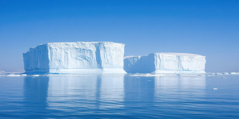 Canvas Print - Serene iceberg floating on clear blue Arctic waters under bright sky