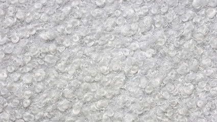 Poster - Wool surface blanket carpet photographed in close-up in white sheep color feel the material texture