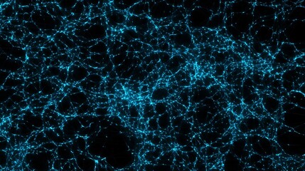 Poster - Abstract Digital Network of Interconnected Glowing Light Nodes and Pathways in a Complex System