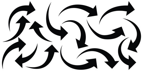 Poster - Curved arrow icons. curved arrows set. arrow symbol collection. Hand painted, hand draw sketchy curve arrow blue arrow, This has clipping path.
Black curved arrows set. Arrow sign. Flat style icons. 