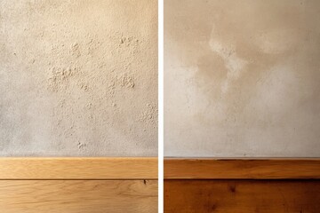 Poster - Dusty versus clean furniture surfaces showcase the impact of effective cleaning methods on home aesthetics. Generative AI