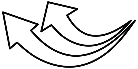 Poster - Arrow up icons. Curve rise increase arrows. Growth pictogram isolated. Black and blue curve arrow. Direction pointer pointing up. Sharp curved arrow icon. curved arrows set with directional icons. 