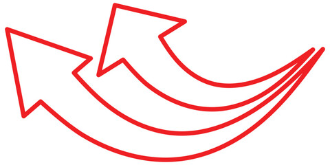 Poster - Set of curved arrow liner stockers. Red curve arrow icon. flat style. arrow icon for your web site design, logo, app, UI. arrow indicated the direction symbol. curved arrow sign. Design eps 10. 