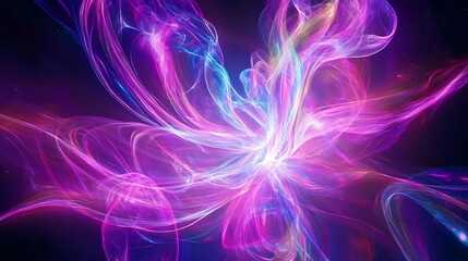 Poster - Abstract Swirls of Radiant Energy in a Mesmerizing Display of Light and Color Spectrum Harmony