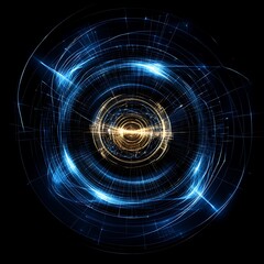 Poster - Circular Light Vortex Swirl Tunnel Abstract Illustration Science Futuristic Background