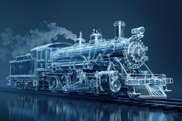 Canvas Print - Train transportation locomotive railway.