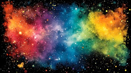 Poster - colorful galaxy cosmic burst digital illustration vibrant space scene with bright stars and nebula d