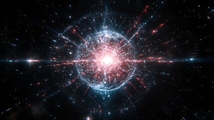 Poster - Cosmic Radiance Expanding Explosion Radiating Energy and Matter Universe Creation Celestial Event