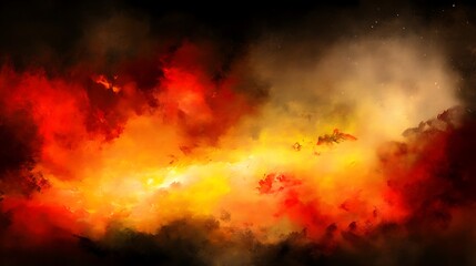 Poster - cosmic radiance painting showing celestial illumination with nebula clouds and stellar glow in the d