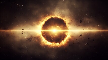Poster - Cosmic Radiance Spherical Core Annihilation in Universe Dark Space Celestial Phenomenon Event Horizon