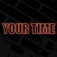 Leinwandbilder - Neon text on a dark brick wall. Glowing and flickering signboard. 3D Vector illustration.