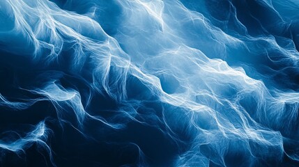 Aufkleber - Abstract blue waves create a serene and tranquil atmosphere, showcasing fluidity and movement.