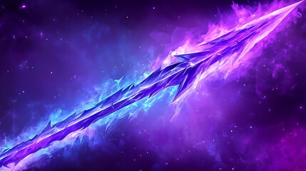 Wall Mural - crystalline cosmic spear darting across a vibrant nebula in deep space fantasy artwork