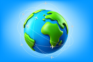 Poster - Air travel concept. 3d vector illustration