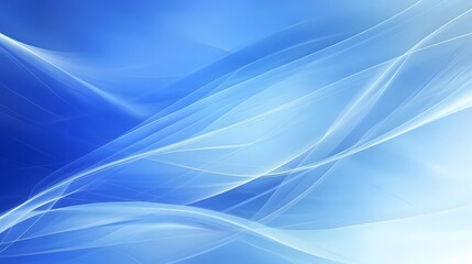 Wall Mural - Abstract background features smooth blue and white flowing curves