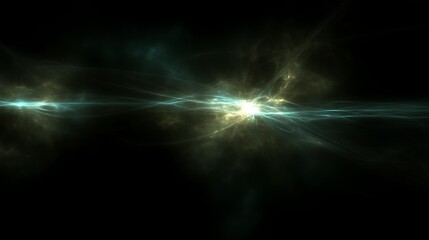 Poster - Electric Glow Energy Beam Sparkle Dark Cosmic Backdrop Abstract Art Illustration Image Design