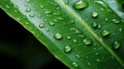 Wall Mural - emerald tropical leaf close up