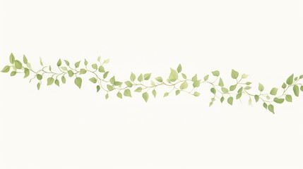 Wall Mural - Green vine as line watercolour illustration backgrounds pattern plant.