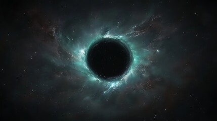 Wall Mural - Enigmatic Void Distant Celestial Body Swirling Nebula Space Phenomenon Dark Cosmos Sci Fi Aesthetic
