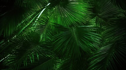 Wall Mural - leaves green palm trees